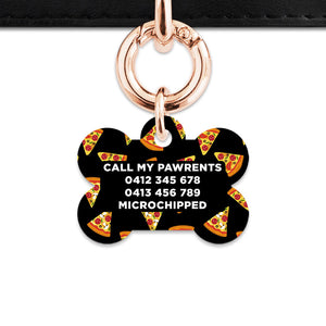 Bailey And Bone Pet ID Tag Pizza Pattern Pet Tag