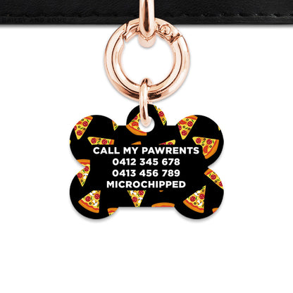 Bailey And Bone Pet ID Tag Pizza Pattern Pet Tag