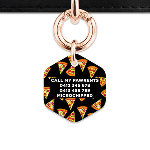 Bailey And Bone Pet ID Tag Pizza Pattern Pet Tag