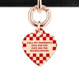 Bailey And Bone Pet ID Tag Red And Beige Checkers Pet Tag