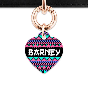 Bailey And Bone Pet ID Tag Retro Shapes Pattern Pet Tag