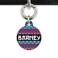 Bailey And Bone Pet ID Tag Retro Shapes Pattern Pet Tag