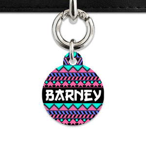 Bailey And Bone Pet ID Tag Retro Shapes Pattern Pet Tag