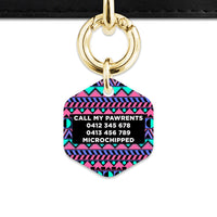 Bailey And Bone Pet ID Tag Retro Shapes Pattern Pet Tag