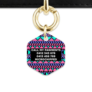 Bailey And Bone Pet ID Tag Retro Shapes Pattern Pet Tag