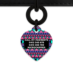 Bailey And Bone Pet ID Tag Retro Shapes Pattern Pet Tag