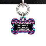 Bailey And Bone Pet ID Tag Retro Shapes Pattern Pet Tag