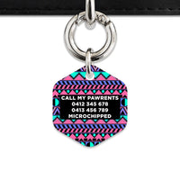 Bailey And Bone Pet ID Tag Retro Shapes Pattern Pet Tag