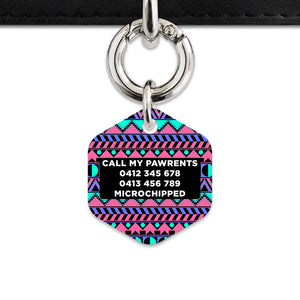 Bailey And Bone Pet ID Tag Retro Shapes Pattern Pet Tag