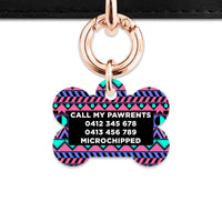 Bailey And Bone Pet ID Tag Retro Shapes Pattern Pet Tag