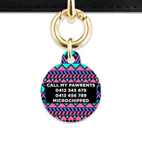 Bailey And Bone Pet ID Tag Retro Shapes Pattern Pet Tag