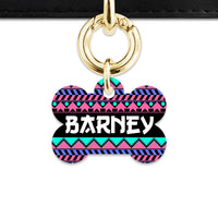 Bailey And Bone Pet ID Tag Retro Shapes Pattern Pet Tag