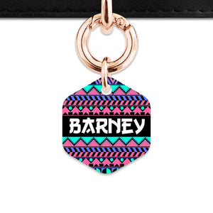 Bailey And Bone Pet ID Tag Retro Shapes Pattern Pet Tag