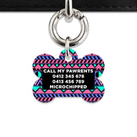 Bailey And Bone Pet ID Tag Retro Shapes Pattern Pet Tag
