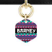 Bailey And Bone Pet ID Tag Retro Shapes Pattern Pet Tag