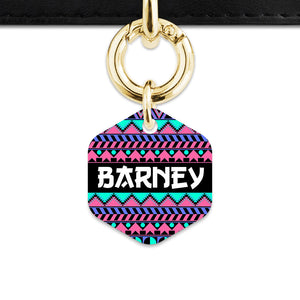 Bailey And Bone Pet ID Tag Retro Shapes Pattern Pet Tag