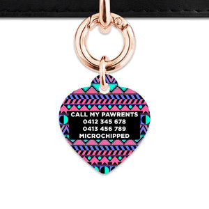 Bailey And Bone Pet ID Tag Retro Shapes Pattern Pet Tag
