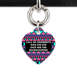 Bailey And Bone Pet ID Tag Retro Shapes Pattern Pet Tag