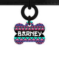 Bailey And Bone Pet ID Tag Retro Shapes Pattern Pet Tag