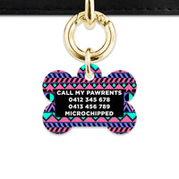 Bailey And Bone Pet ID Tag Retro Shapes Pattern Pet Tag