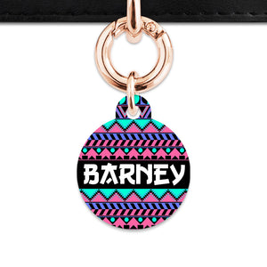 Bailey And Bone Pet ID Tag Retro Shapes Pattern Pet Tag