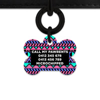 Bailey And Bone Pet ID Tag Retro Shapes Pattern Pet Tag