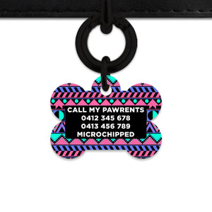 Bailey And Bone Pet ID Tag Retro Shapes Pattern Pet Tag