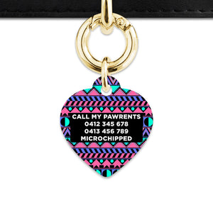 Bailey And Bone Pet ID Tag Retro Shapes Pattern Pet Tag
