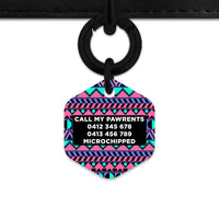 Bailey And Bone Pet ID Tag Retro Shapes Pattern Pet Tag