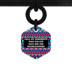 Bailey And Bone Pet ID Tag Retro Shapes Pattern Pet Tag