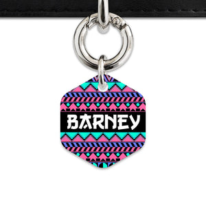 Bailey And Bone Pet ID Tag Retro Shapes Pattern Pet Tag