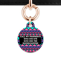 Bailey And Bone Pet ID Tag Retro Shapes Pattern Pet Tag