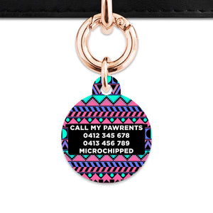 Bailey And Bone Pet ID Tag Retro Shapes Pattern Pet Tag