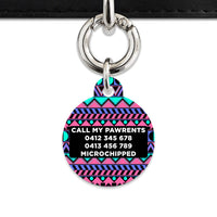 Bailey And Bone Pet ID Tag Retro Shapes Pattern Pet Tag