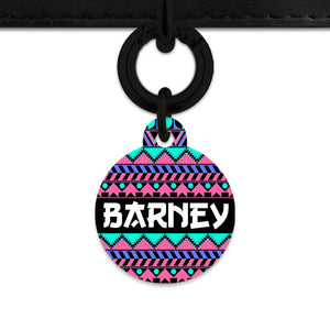 Bailey And Bone Pet ID Tag Retro Shapes Pattern Pet Tag