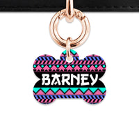 Bailey And Bone Pet ID Tag Retro Shapes Pattern Pet Tag