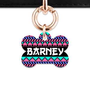 Bailey And Bone Pet ID Tag Retro Shapes Pattern Pet Tag
