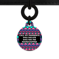 Bailey And Bone Pet ID Tag Retro Shapes Pattern Pet Tag