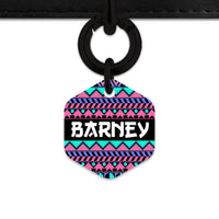 Bailey And Bone Pet ID Tag Retro Shapes Pattern Pet Tag