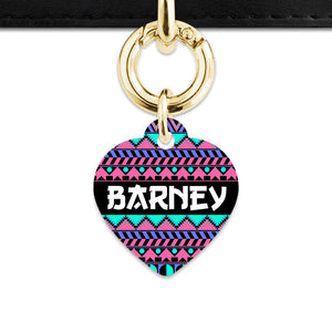 Bailey And Bone Pet ID Tag Retro Shapes Pattern Pet Tag