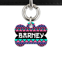 Bailey And Bone Pet ID Tag Retro Shapes Pattern Pet Tag