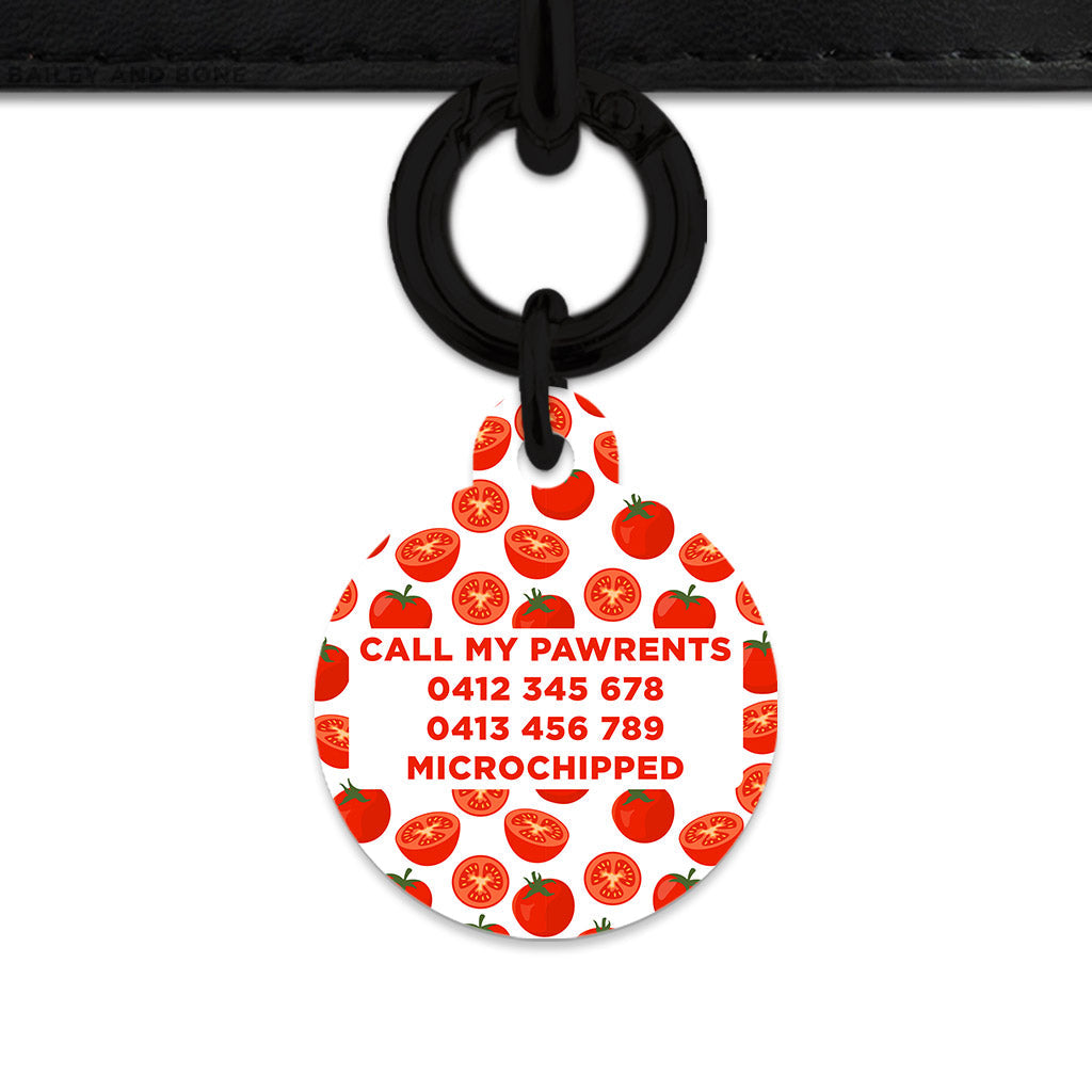 Bailey And Bone Pet ID Tag Tomato Pattern Pet Tag