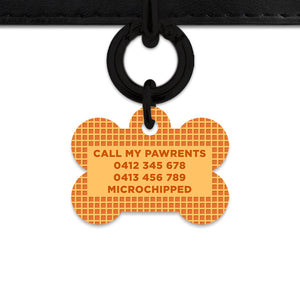 Bailey And Bone Pet ID Tag Waffles Pattern Pet Tag