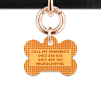 Bailey And Bone Pet ID Tag Waffles Pattern Pet Tag