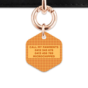 Bailey And Bone Pet ID Tag Waffles Pattern Pet Tag
