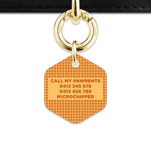 Bailey And Bone Pet ID Tag Waffles Pattern Pet Tag