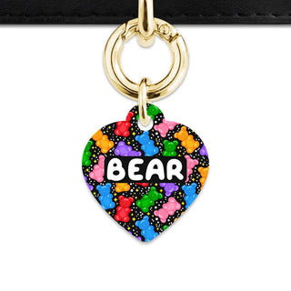 Bailey And Bone Pet ID Tags Heart / Gold Black Gummy Bears Pet Tag