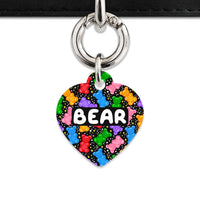 Bailey And Bone Pet ID Tags Heart / Silver Black Gummy Bears Pet Tag