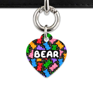 Bailey And Bone Pet ID Tags Heart / Silver Black Gummy Bears Pet Tag