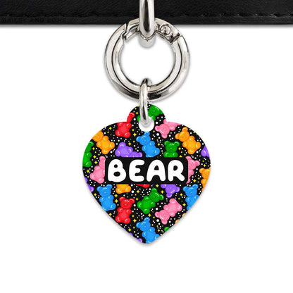 Bailey And Bone Pet ID Tags Heart / Silver Black Gummy Bears Pet Tag